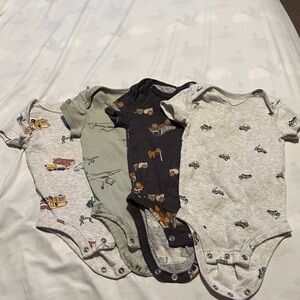 Carter's Multi-Color Vehicle Print Onesies Lot